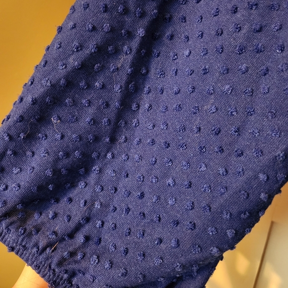Zac & Rachel Blue Swiss Dot 3/4 sleeve blouse Womens sz 1X work fall corp core - Picture 3 of 7